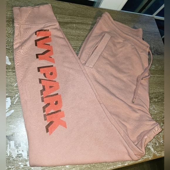 IVY PARK Peach Logo Sweats Joggers Casual Lounge Pants with Pockets Women's XL - Picture 1 of 8